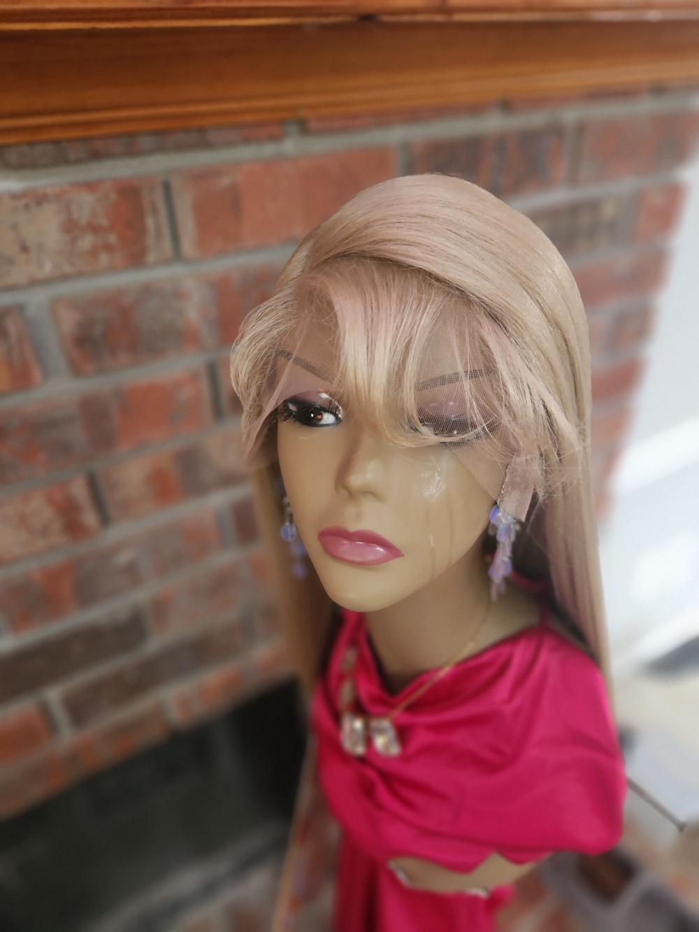 Synthetic Ash Blonde Lace Front Wig - Natural Straight Hair